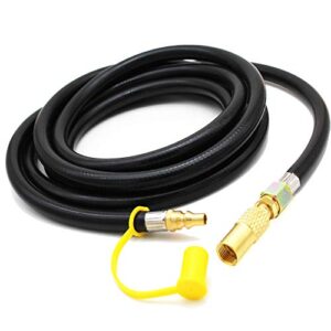 MENSI 12FT Low Pressure 1/4" Quick Connect Disconnect Plug RV Trailer Propane Extension Hose Hook Up Coleman RoapTrip Series LXE, LX Portable Grill