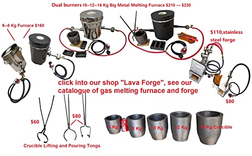 LSMIITTH Propane Gas Forge Furnace Burner, High Pressure Cast-Iron Burner Head, Burner Assembly Flame Control System, Propane Burner Replacement, Blacksmith Knife Making