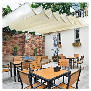 Retractable Shade Canopy Replacement Cover for Pergola Frame Slide on Wire Cable Wave Drop Shade Cover Shade Sail Awning for Patio Deck Yard Porch (Color : Beige, Size : 1x5m)