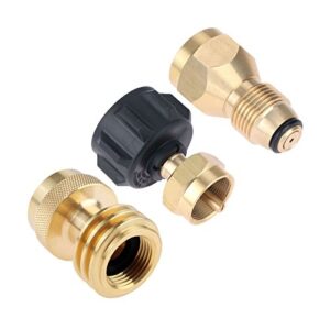 mtsooning 3pcs propane refill adapter, pol to qcc1 / type1 gas bottle connector regulator for 1lb disposable tank cylinder bbq