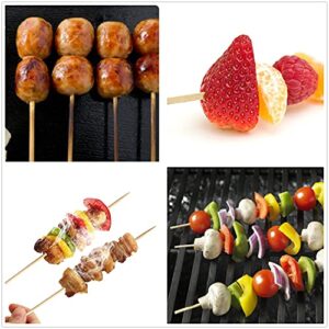 Ustace Natural Bamboo Skewers 200pcs 6'' for BBQ,Fruit Skewers, Grilling Kabob Skewers,Grilled Corn,Marshmallow,Chocolate Fountain and Party.Φ=3mm(6 inch) (A240)