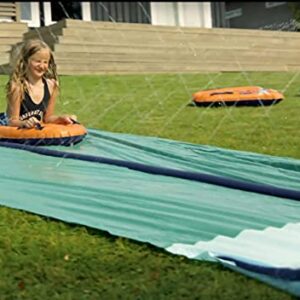 TEAM MAGNUS 18ft XL Slip and Slide - Heavy Duty Inflatable Slide with Central Sprinkler and XL Crash Pad