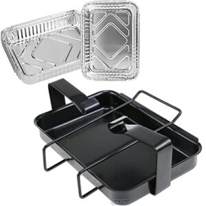 uniflasy 7515 grill catch pan holder/drip pan/grease collection pan replacement parts for weber genesis 1000-5500, genesis silver/gold/platinum, genesis ii series, platinum i/ii, and summit grills