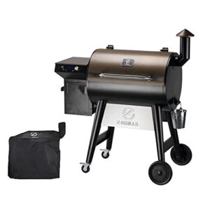 z grills 7002f/7002c 2021 upgraded wood pellet grill smoker portable for outdoor bbq, 8 in 1 bbq grill and smoker with digital temperature control, hopper clean-out, 697 sq. in (rain cover included)