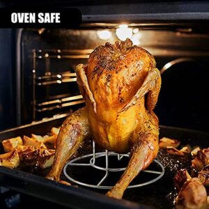 TeamFar Beer Can Chicken Holder, Chicken Rack Stand Stainless Steel, Beer Butt Chicken Stand for Grill Smoker Oven, Sturdy & Durable, Dishwasher Safe & Easy Clean