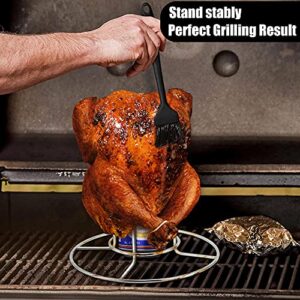 TeamFar Beer Can Chicken Holder, Chicken Rack Stand Stainless Steel, Beer Butt Chicken Stand for Grill Smoker Oven, Sturdy & Durable, Dishwasher Safe & Easy Clean