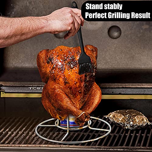 TeamFar Beer Can Chicken Holder, Chicken Rack Stand Stainless Steel, Beer Butt Chicken Stand for Grill Smoker Oven, Sturdy & Durable, Dishwasher Safe & Easy Clean