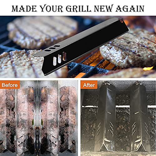 Hisencn Grill Heat Plates for Dyna Glo Grill Replacement Parts DGB610SSP, DGB515SDP, DGF510SBP, DGF510SSP, DGF510SSP-D, DGB495SDP, DGB494SPB, DGF493BNP, Porcelain Steel Grill Heat Shields for Backyard