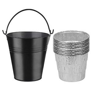unidanho grill bucket for grease, traeger grease bucket 10 packs drip grease bucket liners for camp chef, traeger 20/22/34 series, pit boss, pellet oklahoma joe rec tec, z grill smoker bucket
