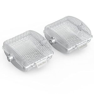 onlyfire chef stainless steel rotisserie basket kit for any gas grill, cooking various foods at the same time, set of 2-global patent