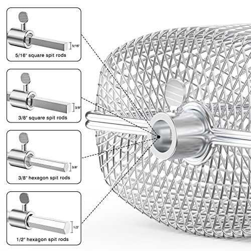 Onlyfire Chef Stainless Steel Rotisserie Basket Kit for Any Gas Grill, Cooking Various Foods at The Same Time, Set of 2-Global Patent