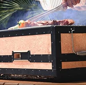 BBQ CHARCOAL KONRO HIBACHI YAKITORI GRILL 21x9x7.8" With Cover