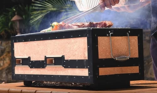 BBQ CHARCOAL KONRO HIBACHI YAKITORI GRILL 21x9x7.8" With Cover