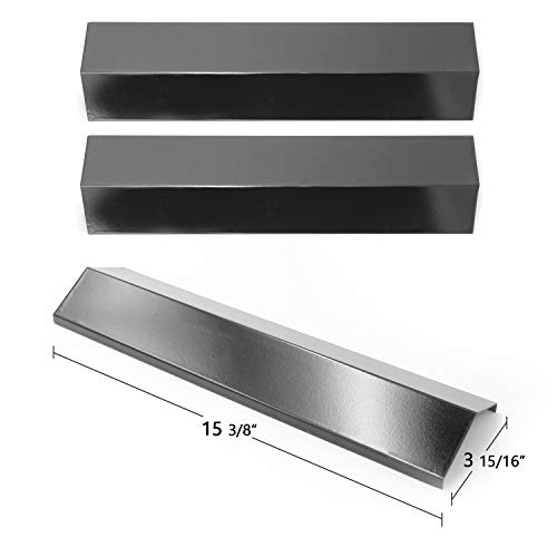 Grill Heat Plates for Brinkmann 810-3660-S, 810-2511-S, 810-2512-S Replacement Parts, Heat Tent Shield for Uniflame, Backyard Grill, Aussie, 3-Pack 15 3/8 inch Porcelain Steel Flame Tamer PPB311