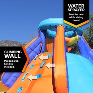 Sportspower Battle Ridge Inflatable Water Slide with Water Cannons and Climbing Wall