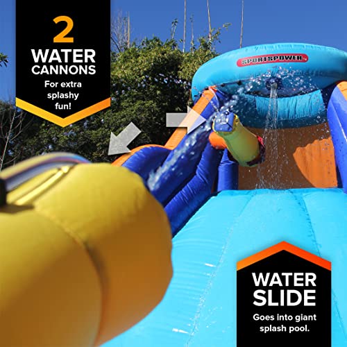 Sportspower Battle Ridge Inflatable Water Slide with Water Cannons and Climbing Wall