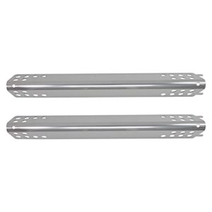 2-pack bbq grill heat shield plate tent replacement parts for char-broil 463645015 – compatible barbeque stainless steel flame tamer, guard, deflector, flavorizer bar, vaporizer bar, burner cover 15″