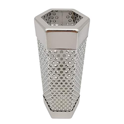 Smoker Smoke Tube Box for Pellets Grill, 304 Stainless Steel BBQ Cold Smoker Generator Tube, 2.5 Hours of Billowing Hot or Cold Smoking - 6" Hexagon