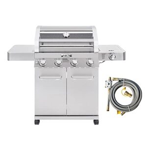 monument grills larger convertible 4-burner natural gas grill stainless steel cabinet style propane grills with conversion kit(2 items)