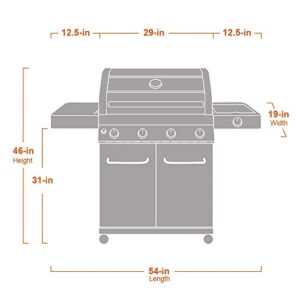 Monument Grills Larger Convertible 4-Burner Natural Gas Grill Stainless Steel Cabinet Style Propane Grills with Conversion Kit(2 Items)