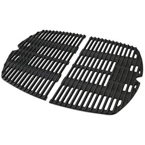 soldbbq 7646 7584 replacement cooking grates for weber q300 q320 q3000 q3200 series gas grills, matte cast iron cooking grate replacement parts for weber 7646 7584