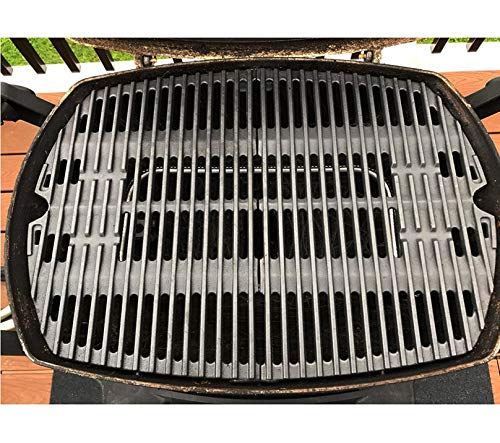 soldbbq 7646 7584 Replacement Cooking Grates for Weber Q300 Q320 Q3000 Q3200 Series Gas Grills, Matte Cast Iron Cooking Grate Replacement Parts for Weber 7646 7584