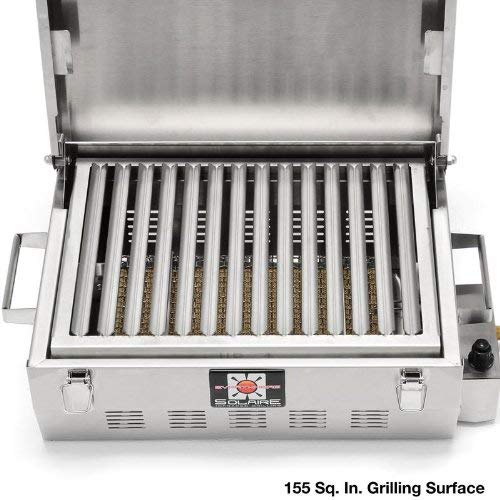 Solaire SOL-EV17A Everywhere Portable Infrared Propane Gas Grill, Stainless Steel