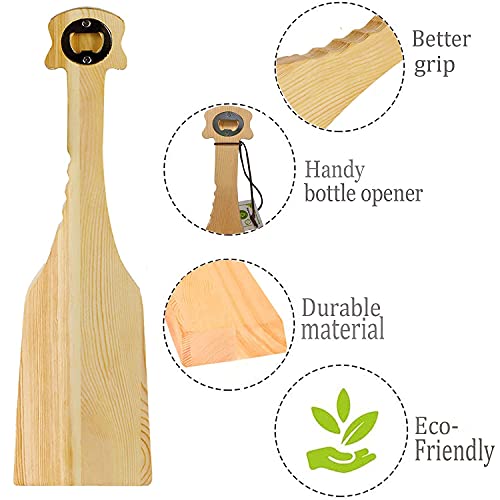 Wood Grill Scraper,Wooden Grill Cleaner Bristle Free,Wood Grill Brush BBQ Scrapers with Bottle Opener Natural Safe Cleaning Scraper for Top and Between Barbecue Grates