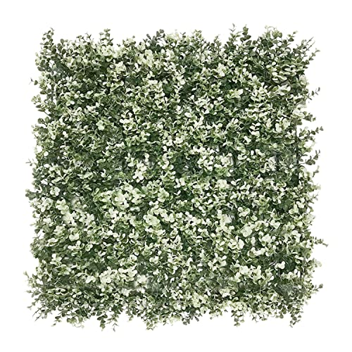 Windscreen4less Artificial Faux Ivy Leaf Decorative Fence Screen 20'' x 20" Boxwood/Milan Leaves Fence Patio Panel, Buxus White 26 Pieces
