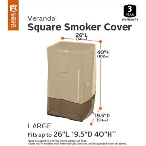 Classic Accessories Veranda Water-Resistant 26 Inch Square Smoker Grill Cover