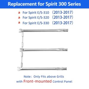 X Home 69787 Grill Burner Tubes Replacement for Weber Spirit & Spirit II 300 Series, Spirit II E-310 Grill with Front Control, Heavy Stainless Steel, 18-Inch