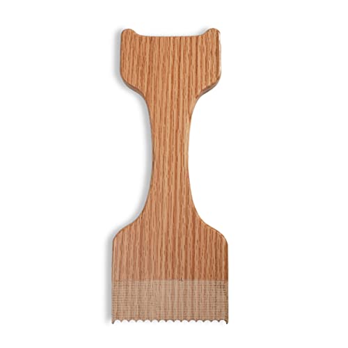 CONSDAN Grill Scraper, Soild Oak Wooden Grill Brush, Grill Scraper for Outdoor Grill, Bristle Free Grill Scrapers, Grill Grate Cleaner Safe Wood Grill Brusher