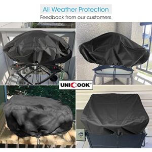 Unicook Waterproof Portable Grill Cover for Weber Q2000, Q200 Series and Baby Q Gas Grill, Compared to Weber 7111, All Weather Protection, Black