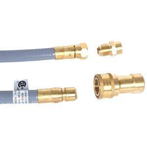 GasSaf 24 Feet 1/2" ID Natural Gas Hose with Quick Connect/Disconnect Hose Assembly with 3/8" Female Flare by 1/2" Male Flare Adapter for NG/LPG Appliance