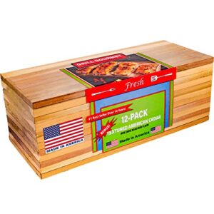 cedar grilling planks – 12 pack – made in usa