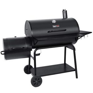 Royal Gourmet CC2036F Charcoal Barrel Grill with Offset Smoker, Black & KINGSFORD Heavy Duty Deluxe Charcoal Chimney Starter | BBQ Chimney Starter