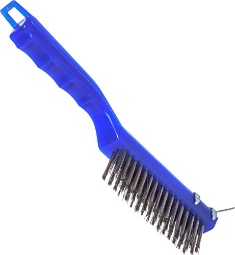 SPARTA 4067200 Flo-Pac Plastic Kitchen Brush, Grill Cleaning Brush, Griddle Brush With Scraper For Kitchen, Restaurant, Home , 11.375 Inches, Blue