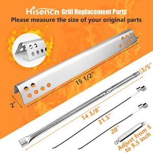 Hisencn Grill Replacement Parts for Charbroil Advantage Series 4 Burner 463344116, 466344116 Gas Grill, Grill Burners Tube, Heat Plate Tent Shield, Adjustable Carryover Tube, G361-0003-W1