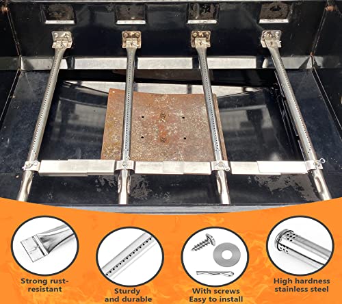 Hisencn Grill Replacement Parts for Charbroil Advantage Series 4 Burner 463344116, 466344116 Gas Grill, Grill Burners Tube, Heat Plate Tent Shield, Adjustable Carryover Tube, G361-0003-W1