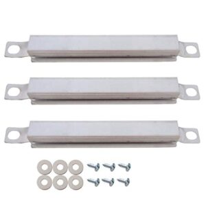 yiham kc634 bbq parts stainless steel gas grill crossover carryover tube channel burner replacement for charbroil, kenmore and others, 7 1/4 inch, set of 3