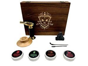 oak n’ ash cocktail smoker kit with torch and wood chips | old fashioned smoker kit | whiskey & bourban drink smoke infuser kit | whiskey gifts for men , dad , husband and more (no butane) (no glass)