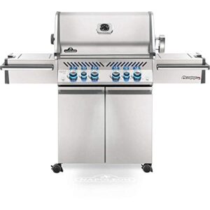 napoleon pro500rsibpss-3 prestige pro 500 bbq propane gas grill, sq.in. + infrared side and rear burners, stainless steel