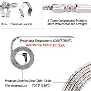 Replacement Meat Probe for Pit Boss Pellet Grills and Pellet Smokers. 3.5mm Plug Compatible with Pit Boss Accessories Meat Probe. 2 Packs Meat Probes and 2 Packs Grill Clips.…