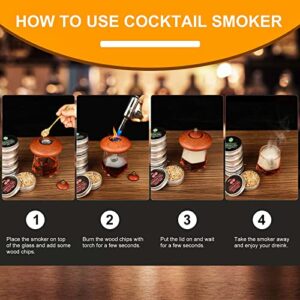 Old Fashioned Smoker Kit with Torch and 2 Ice Cubes,6 Flavors of Wood Smoker Chips with Exquisite Packaging- Cocktail Smoker Kit Whiskey Smoker kit Drink Smoker Kit Infuse Whiskey and Bourbon - Gift for Dad & Husband & Friend (No Butane)