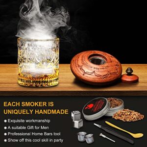 Old Fashioned Smoker Kit with Torch and 2 Ice Cubes,6 Flavors of Wood Smoker Chips with Exquisite Packaging- Cocktail Smoker Kit Whiskey Smoker kit Drink Smoker Kit Infuse Whiskey and Bourbon - Gift for Dad & Husband & Friend (No Butane)