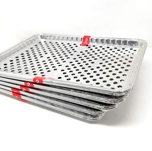 foil disposable grill topper trays, 2-ct. packs – 15 1/2 x 10 3/8 – (5 packs of 2)