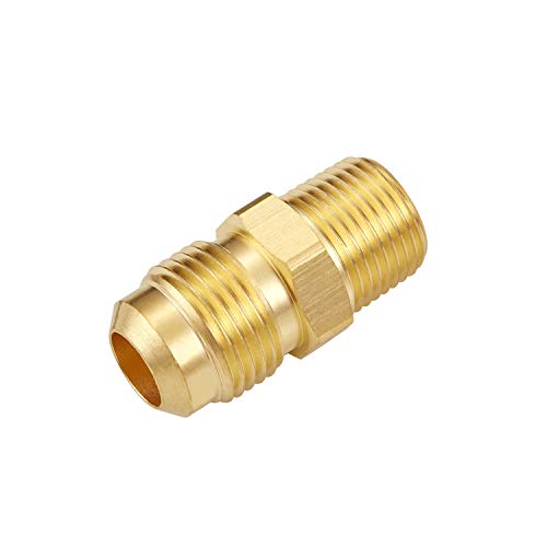 Litorange 4 PCS 3/8 Inch Flexible Flex Gas Line Hose Brass Connector Kit,3/8"Male Flare x 1/4"Male NPT & 3/8"Male Flare x 1/4"Female NPT,Fit for LPG, NG Propane Fire Pit Hose