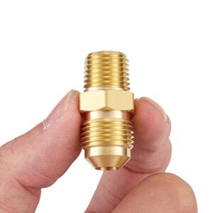 Litorange 4 PCS 3/8 Inch Flexible Flex Gas Line Hose Brass Connector Kit,3/8"Male Flare x 1/4"Male NPT & 3/8"Male Flare x 1/4"Female NPT,Fit for LPG, NG Propane Fire Pit Hose