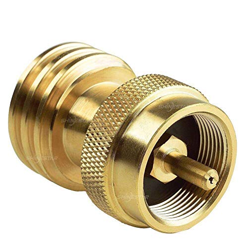 SHINESTAR Propane Tank Adapter 1lb to 20lb, Steak Saver for Disposable Throwaway Cylinder, Solid Brass