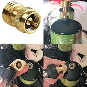 SHINESTAR Propane Tank Adapter 1lb to 20lb, Steak Saver for Disposable Throwaway Cylinder, Solid Brass